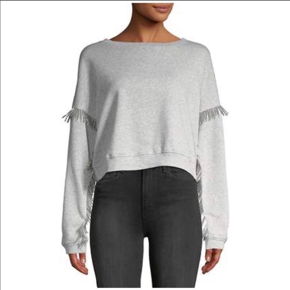 Blank NYC No joke metal fringe swearshirt